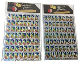 Alphabet Rainbow Holographic Stickers 10 Sheets 570 Total Classroom Uppercase